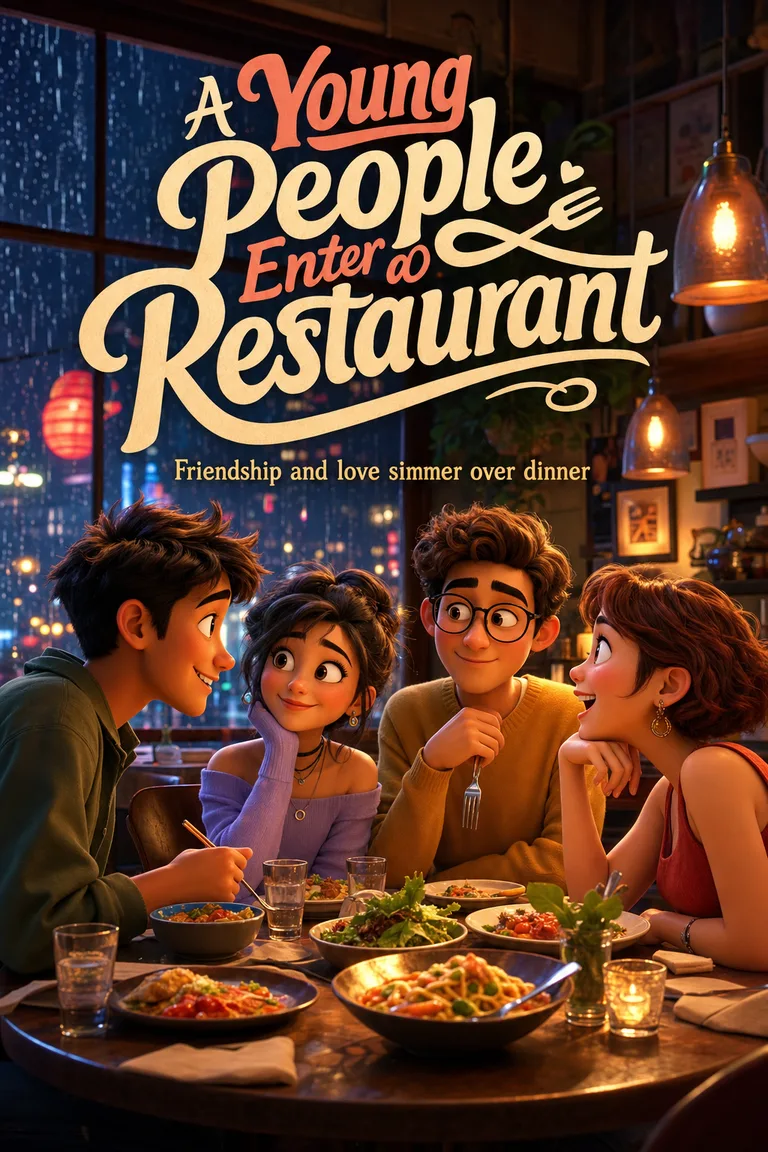 A Young People Enter a Restaurant